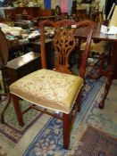 **CHAIRS & TABLE NOW TOGETHER** A reproduction/contemporary darkwood double ''D'' end snap-top