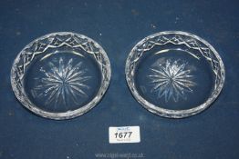 A pair of Waterford Crystal sweet dishes.