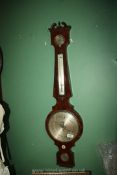 A four point banjo Barometer/thermometer by C & G Dixey, London.