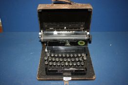 A metal cased Bar-let, model 2 typewriter.