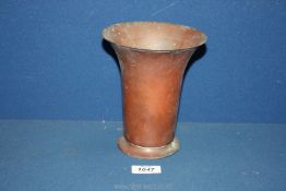 A 'Just Andersen' Denmark copper Vase, marked 'Just LB 1596' to base, 6 1/2" tall.