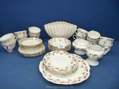 Two part Teasets including Royal Vale in gold and white and Rose and Burgundy Crown Staffordshire