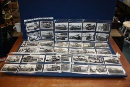 A quantity of black and white photographs of buses mostly taken around 1950's.