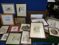 A quantity of prints and paintings.