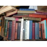 A box of books to include; Economic History of Rome, Hellenistic Civilisation, The Ancient World,