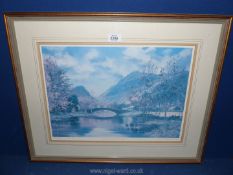 A framed and mounted Limited Edition (180/750) print by Arthur Terry Blamires titled 'Grange Bridge