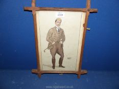 A wooden framed watercolour titled 'Stonewall Jackson' initialed E.R.