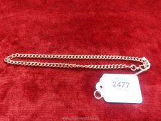 A 9 carat gold choker chain, 16" long.