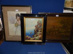 Three pictures including one titled 'Louise' by Sturgeon, etc.