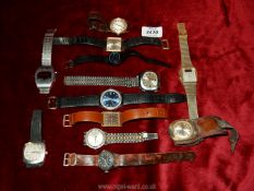 Miscellaneous gents vintage wristwatches including Slava with date window.