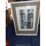 A framed abstract Print initialed lower right RC, dated 05/12/08, 23 1/4" x 33".