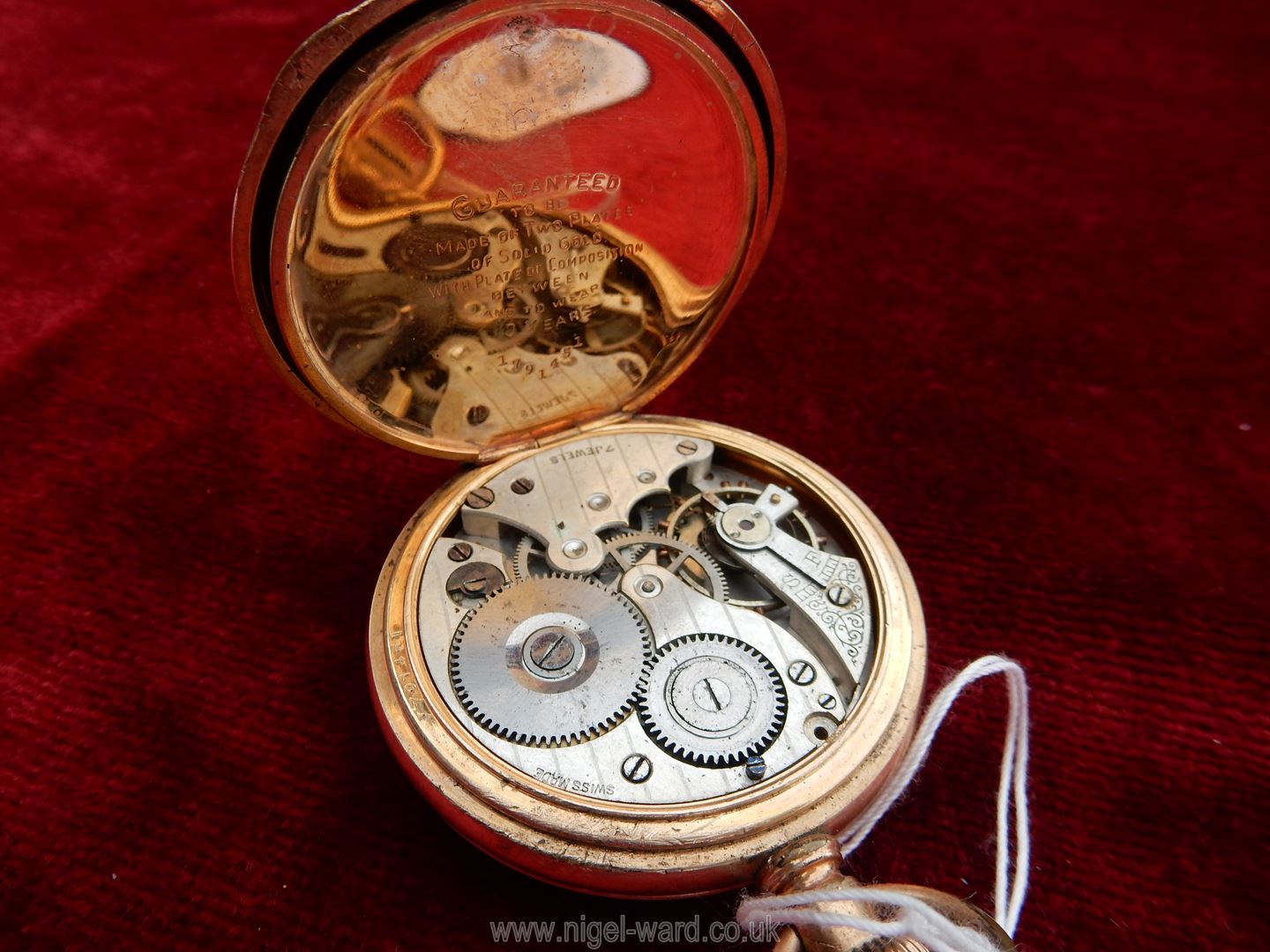 A rolled gold cased 7 jewel gentleman's crown wound pocket watch. - Image 3 of 4