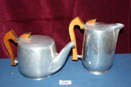 A Picquot ware teapot and hot water jug.