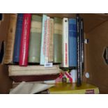 A box of medical reference books.