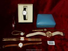 A quantity of watches including Everite 17 jewel ladies watch, Ferel, Lorus etc.