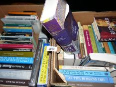 Two boxes of books to include; European Society, The Religious Quest, Roman Army Richard III, etc.