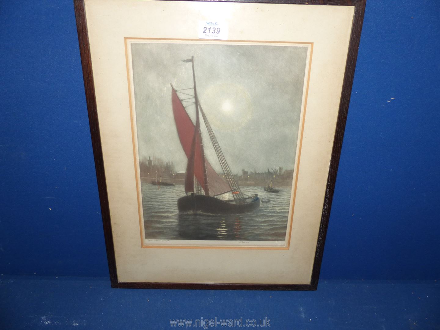 A H. Goffey limited edition Print of a twilight river scene.