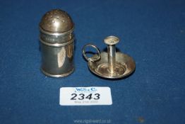 An unusual Silver Candle Holder, Birmingham 1899, maker Grey & Co. 10gm.
