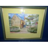 A framed and mounted Watercolour initialed J.M.C.