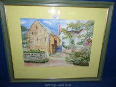 A framed and mounted Watercolour initialed J.M.C.