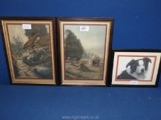 Two framed Prints "Anne Hathaway's Cottage" and "The Harvest" by A.F.