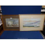 A framed and mounted Watercolour titled "Damp Morning in the Forest of Dean", signed lower right A.