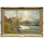 An Oil painting of Monnow Mill, Monmouth, circa 1955, signed lower right Donald Floyd,