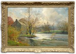 An Oil painting of Monnow Mill, Monmouth, circa 1955, signed lower right Donald Floyd,