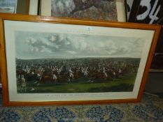 A large framed Fores's National Sporting print 'The Start of The Memorable Derby of 1844,