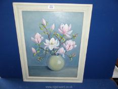 A 1950's still life floral oil painting, signed lower left L. Goldring.