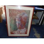 A large framed and mounted Pastel depicting a Portrait of a Gentleman, no visible signature,