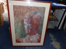 A large framed and mounted Pastel depicting a Portrait of a Gentleman, no visible signature,