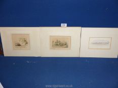 Three unframed R. Richardson watercolour landscapes, all dated 1893.