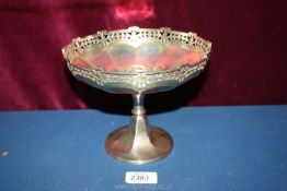 A Silver footed Tazza/bon-bon dish, Birmingham 1911, maker Mappin & Webb, 440 gms.