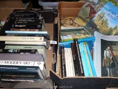 Two boxes of art books to include; Canaletto, Bosch, Gauguin, Story of Modern Art, etc.