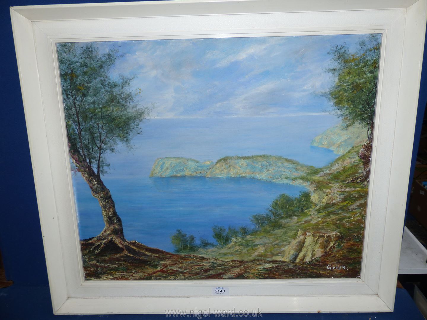 An oil painting of a continental lake scene, a/f.