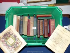 A green tub of books to include; The Sword in the Stone, Barnaby Rudge,