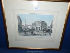A framed and mounted lithograph by J.