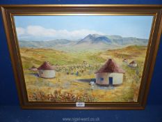 A framed oil on board, label verso: 'The Transkei South Africa', signed lower right B.B. Davies.