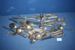 A small quantity of Epns cutlery including Kings pattern knives, forks and spoons,