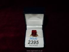 A 9ct. Ruby ring, hallmarked, size R.