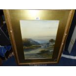 A framed and mounted watercolour titled 'At Keswick' by A. Coleman. 22 1/2" x 28".