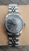 A circa 1973 Ladies Rolex Oyster Perpetual vintage stainless steel wristwatch, model 6723,