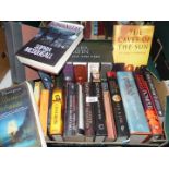 A box of books to include; C.J. Sanson Tombland, George Martin, etc.