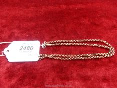 A 9 carat gold twisted link neck chain, 19" long.