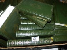 A large quantity of Charles Dickens novels in green by Heron Books.