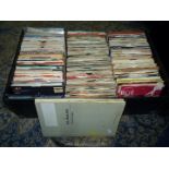 A large hardboard case containing a large quantity of 7'' singles and EP's including Small Faces,