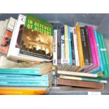 A box of books to include; Later Roman Britain, In Defence History, etc.