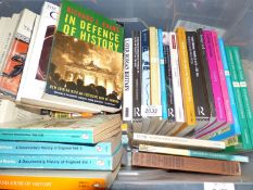 A box of books to include; Later Roman Britain, In Defence History, etc.
