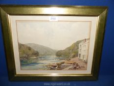 A watercolour of the Ferry Boat Inn, Dittisham South Devon, signed E.E.